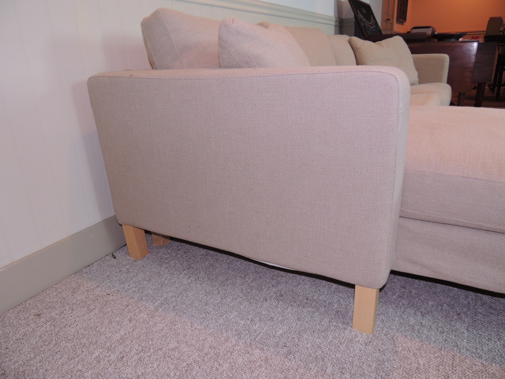 IKEA KARLSTAD Tweed Sofa with Chaise Lounge