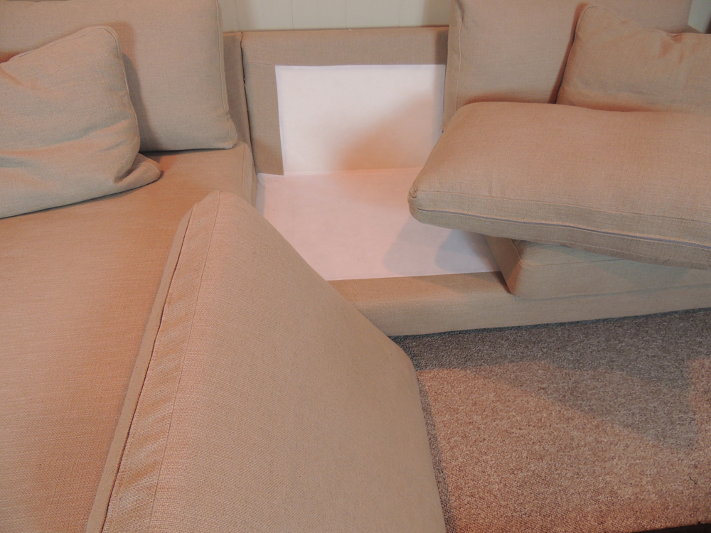 IKEA KARLSTAD Tweed Sofa with Chaise Lounge