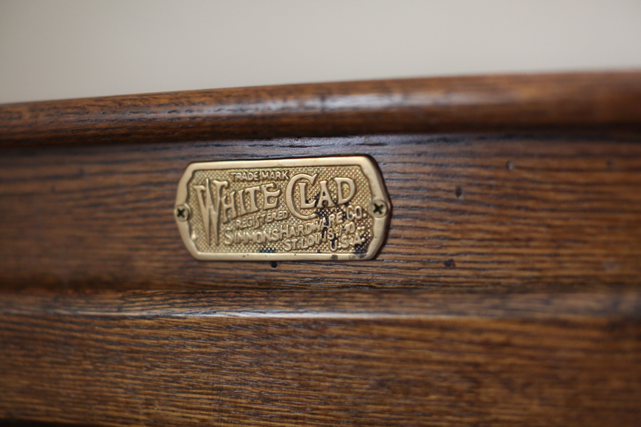 Vintage Oak White Clad Ice Box Chest