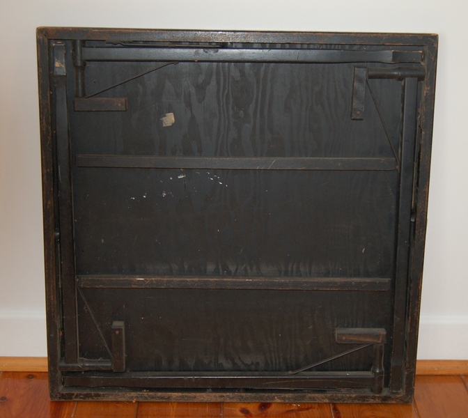 Vintage Card Table with Leather Painted Top