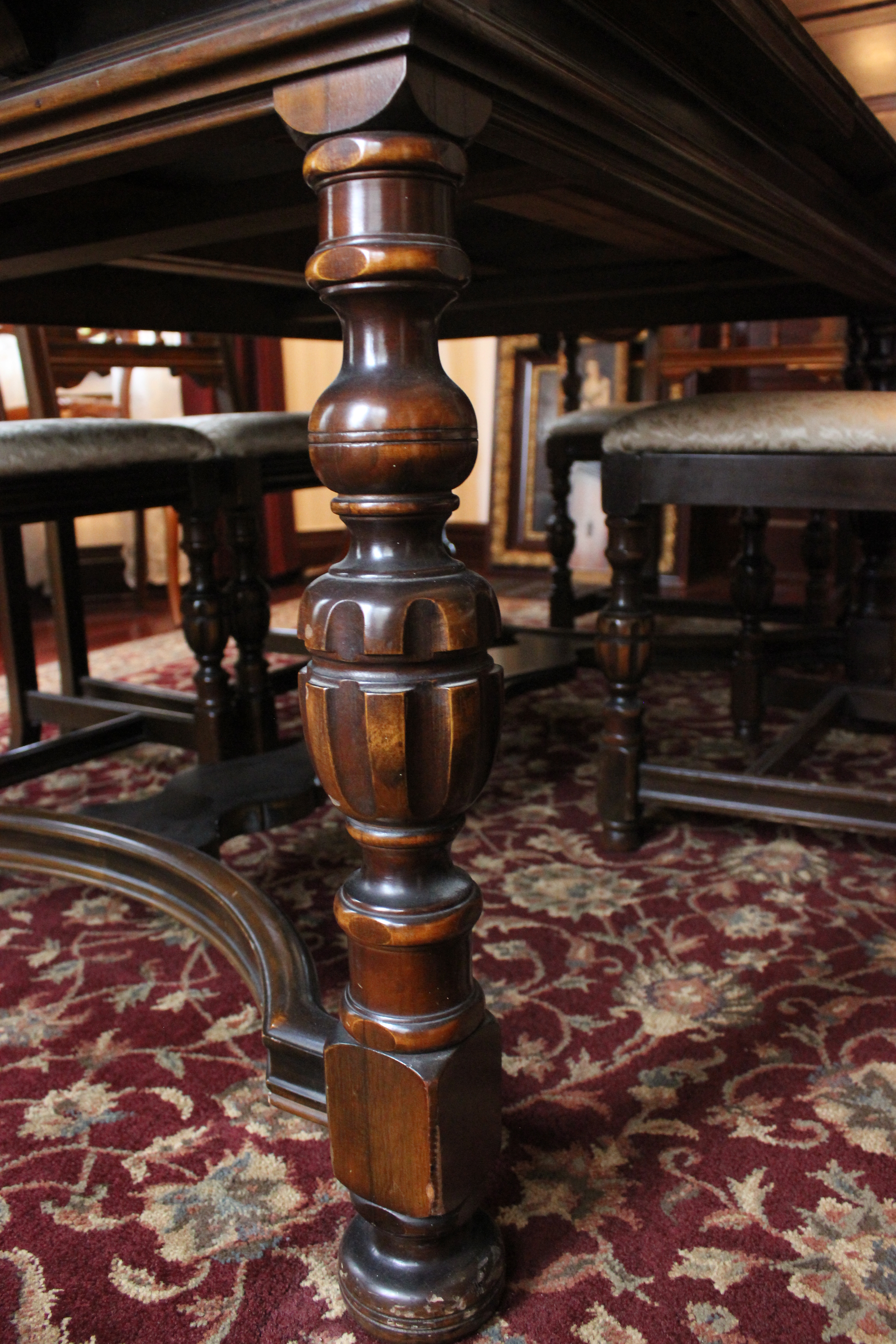 Tudor Style Dining Room Table and Chairs 