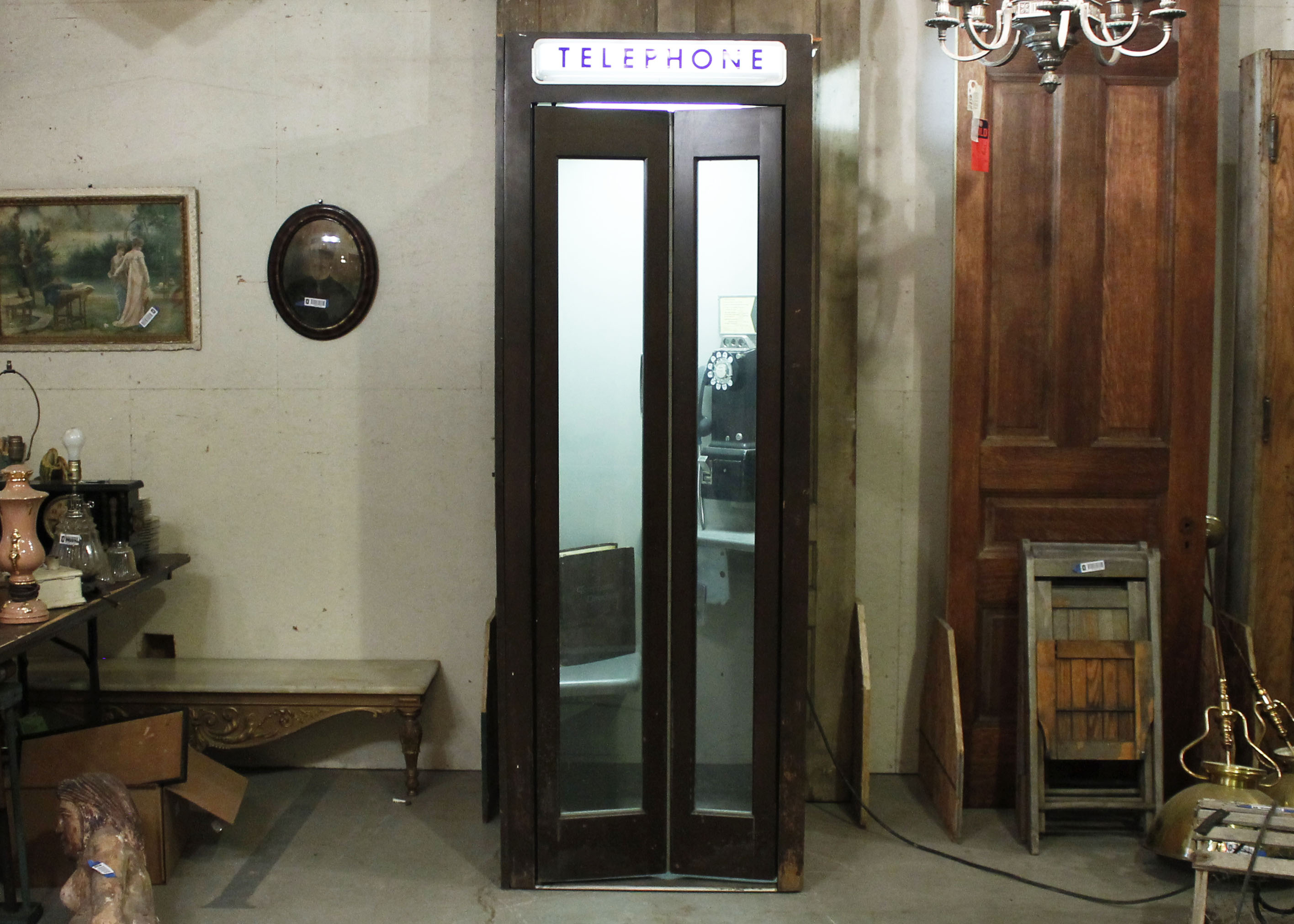 1950s Phone Booth with Phone