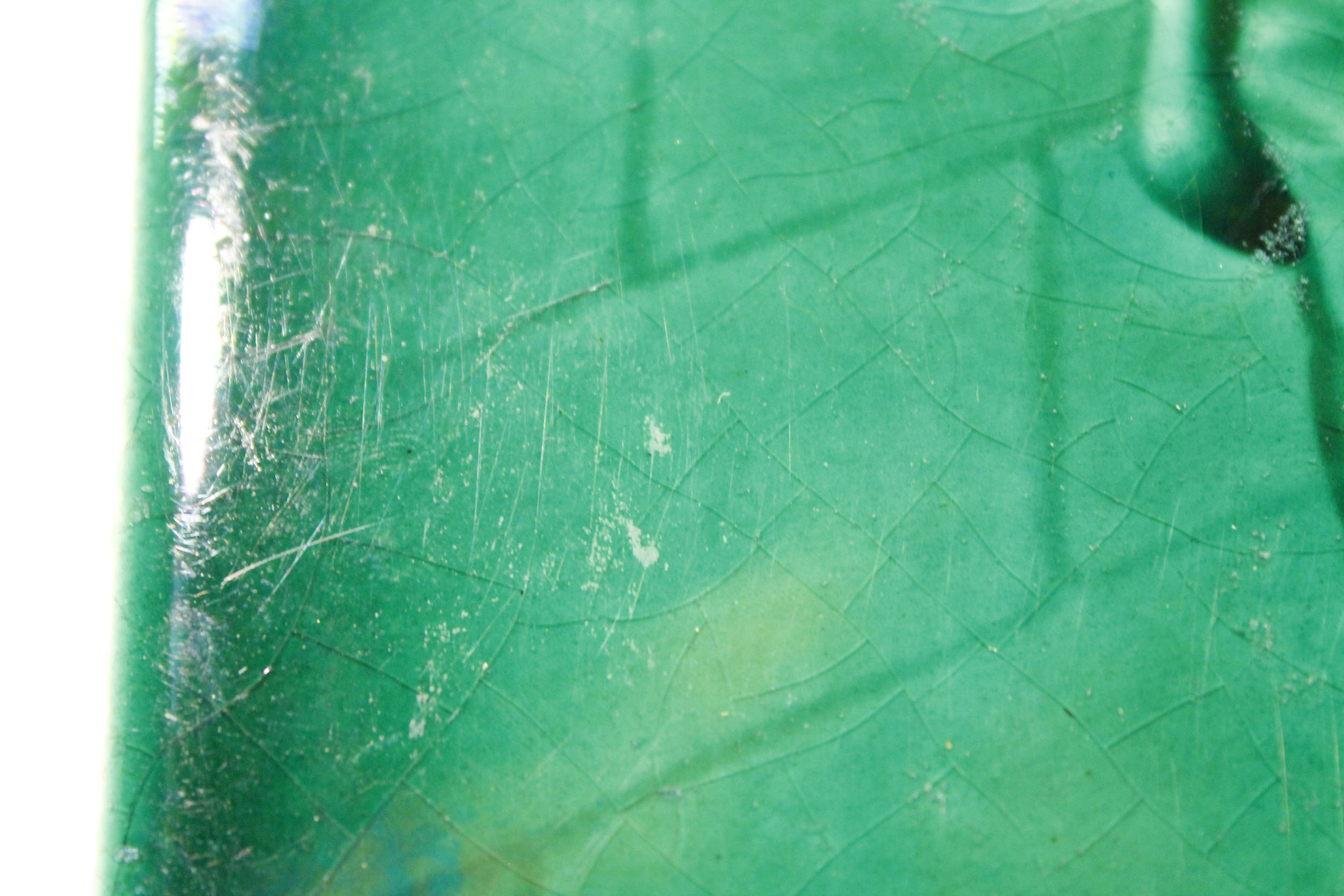 Antique Sherwin & Cotton Company Majolica Green Tile