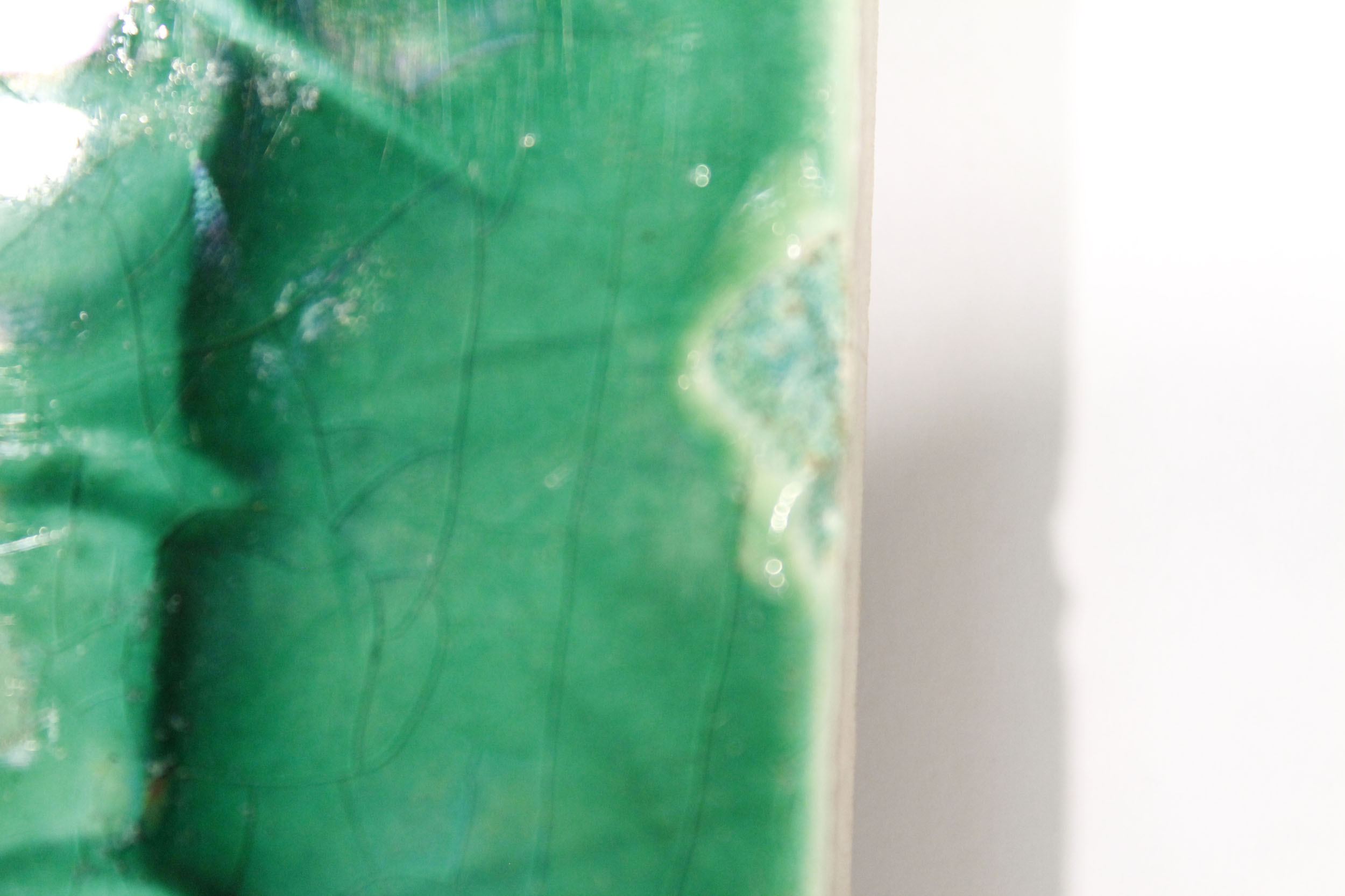 Antique Sherwin & Cotton Company Majolica Green Tile