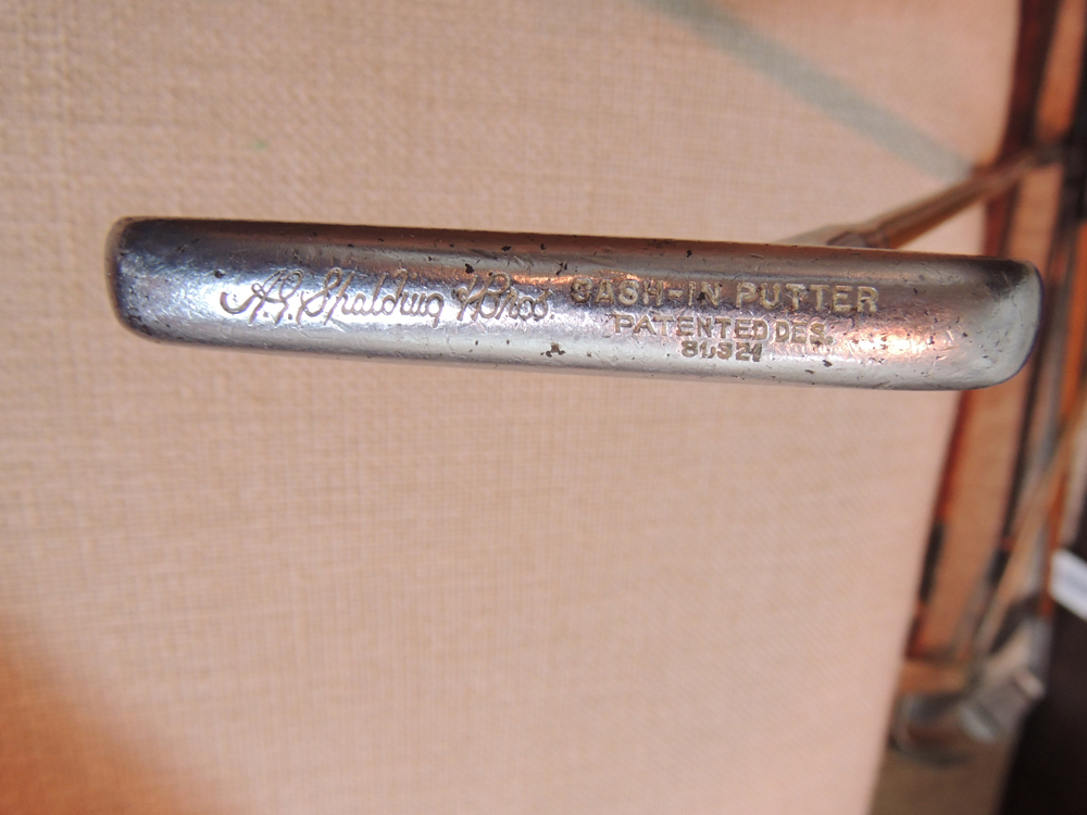 Nine Vintage Wooden Shaft and Bamboo Golf Clubs with Rack