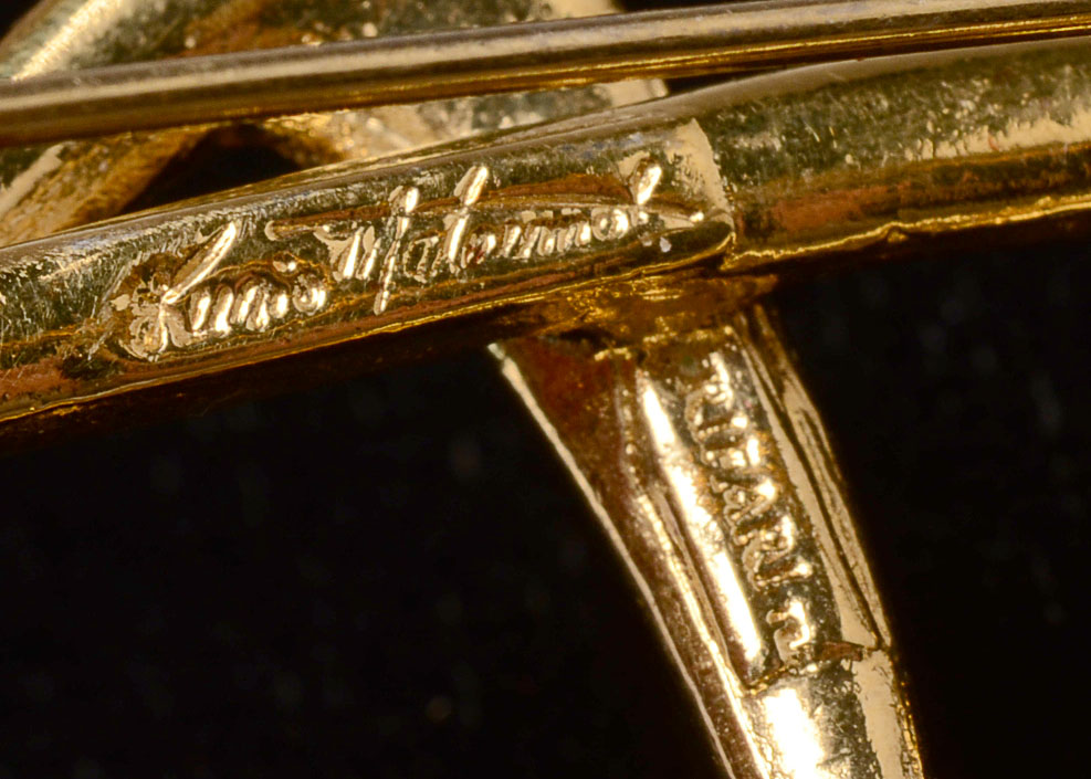 Kunio Matsumoto for Trifari Goldtone Brooch and Clip On Earrings