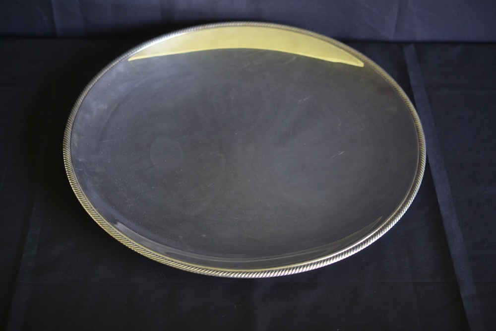 "Castleton" Silver Plate Large Round Serving Tray