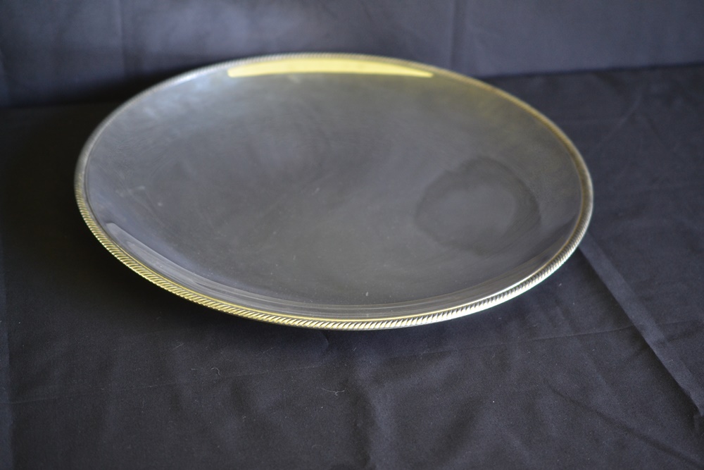 "Castleton" Silver Plate Large Round Serving Tray