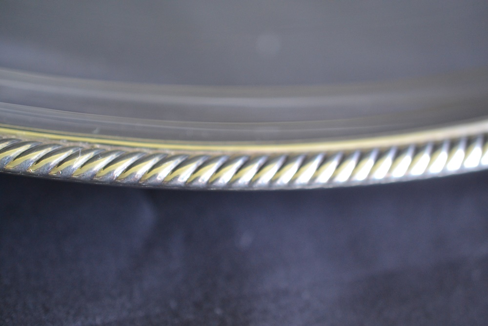 "Castleton" Silver Plate Large Round Serving Tray