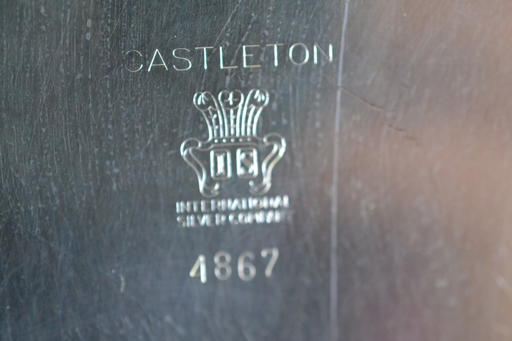 "Castleton" Silver Plate Large Round Serving Tray