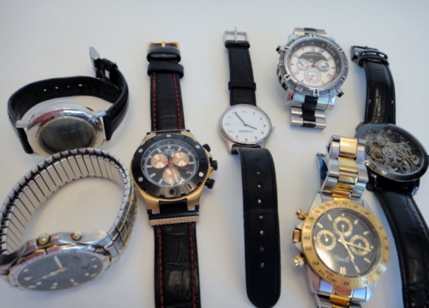 Seven Men's Watches Elgin, Daniel Steiger & More