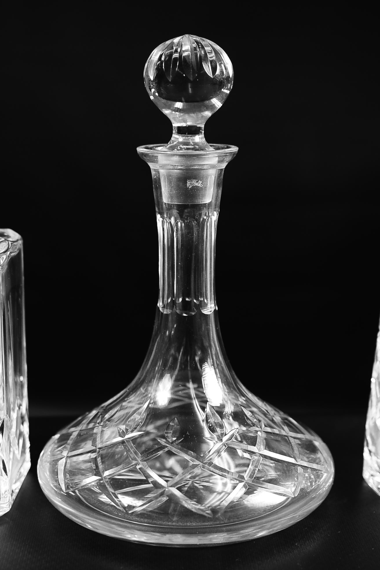 Trio of Different Shaped Cut Crystal Decanters 