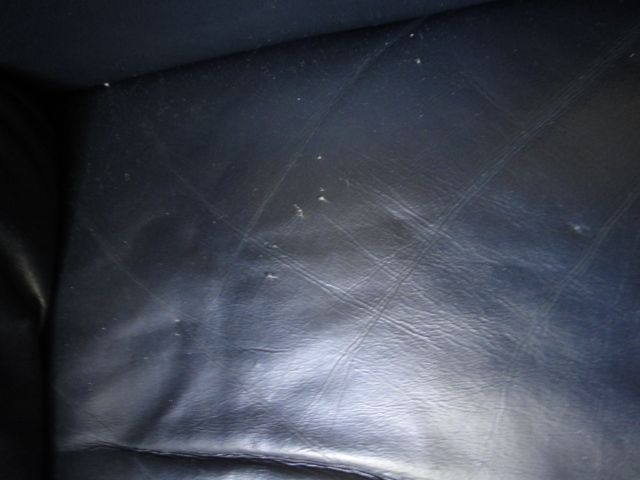 Navy Blue Leather Rocker Recliner