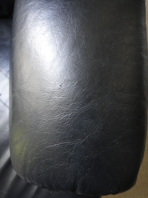 Navy Blue Leather Rocker Recliner