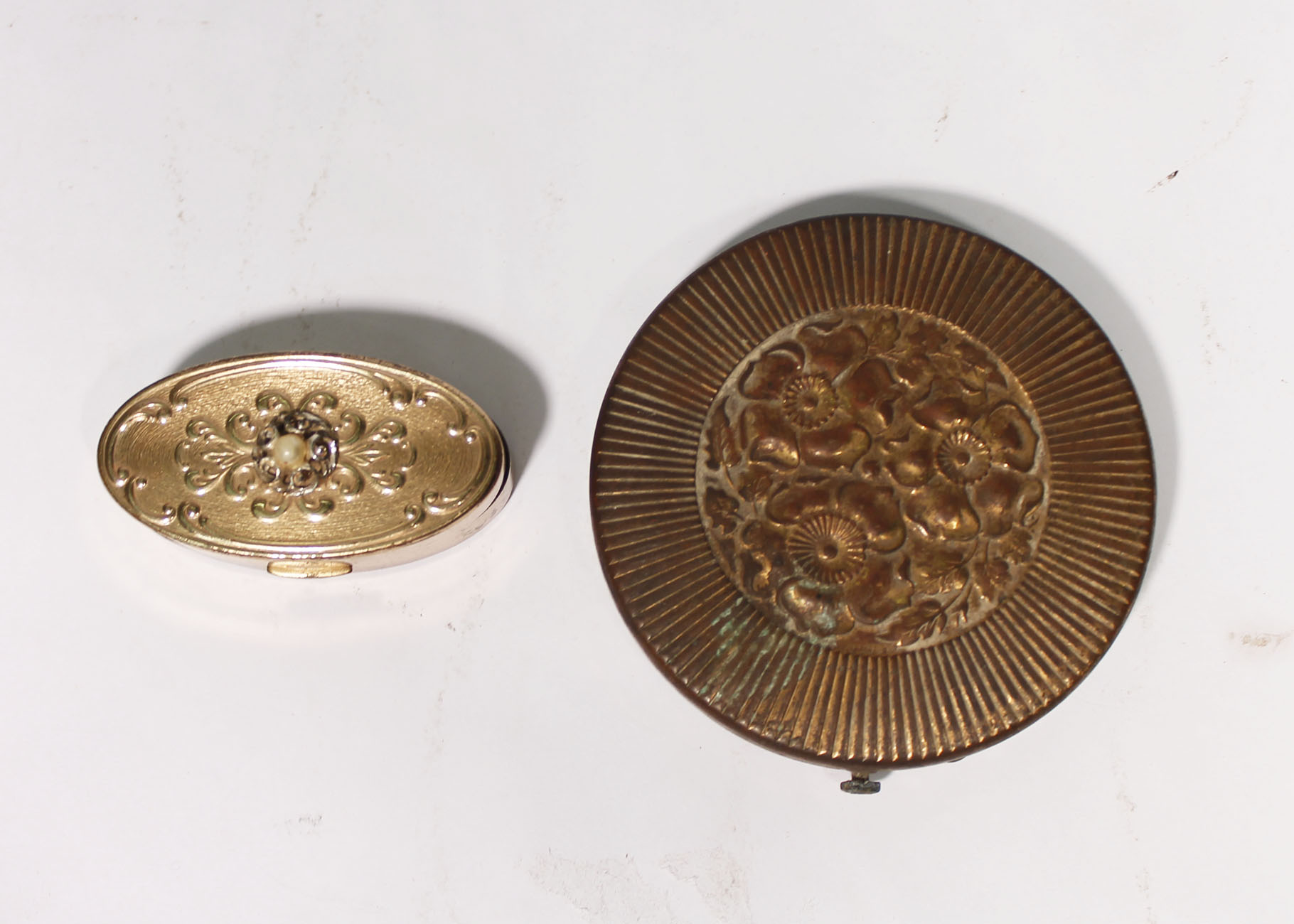 Vintage Max Factor Lipstick Compact and Brass Powder Compact