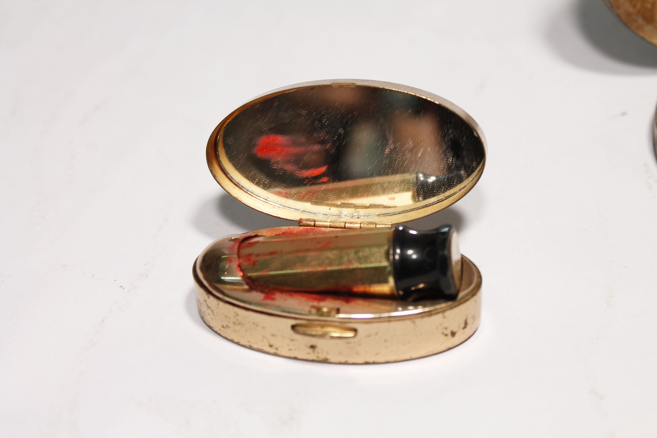 Vintage Max Factor Lipstick Compact and Brass Powder Compact