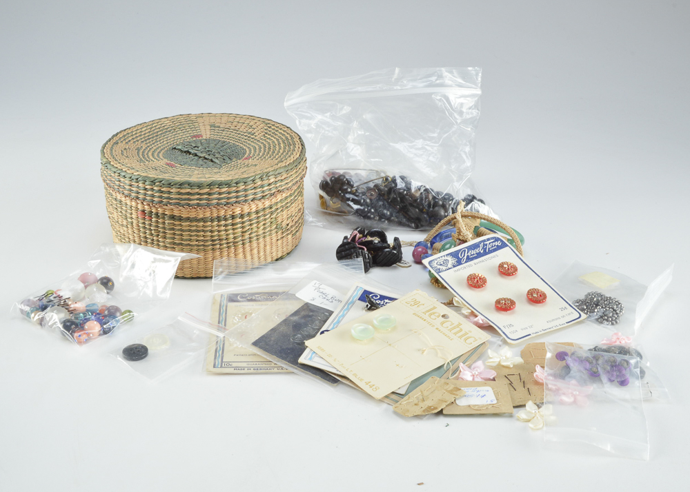 Vintage Buttons and Shade Pull