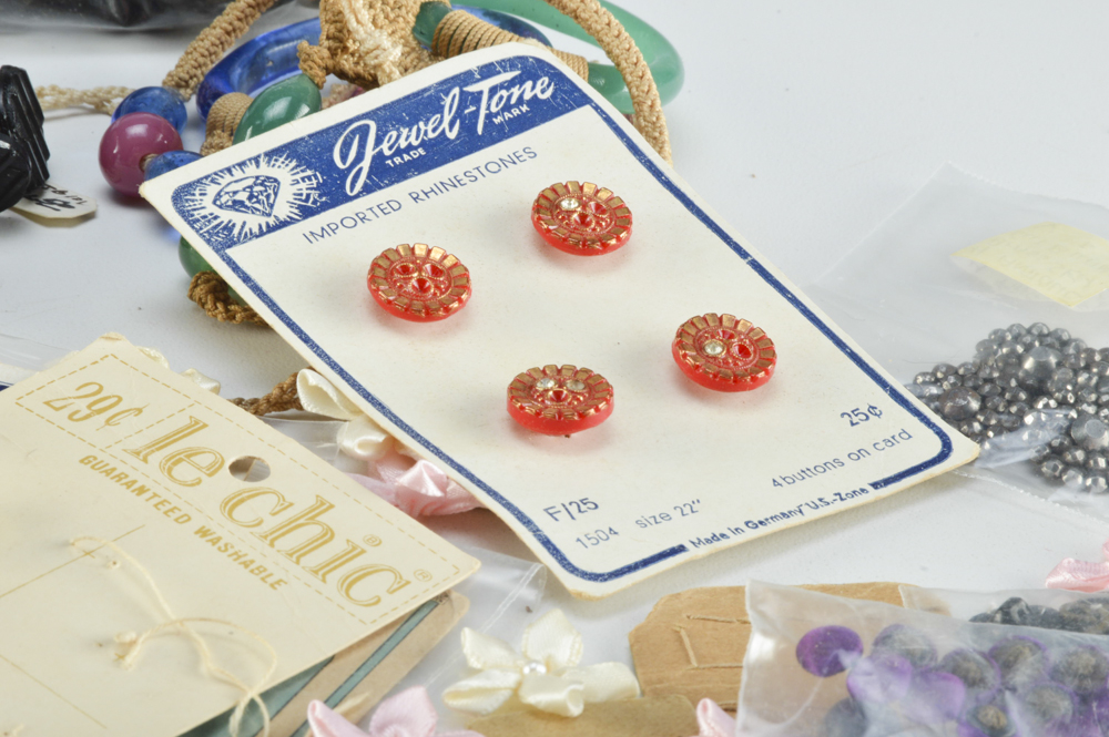 Vintage Buttons and Shade Pull