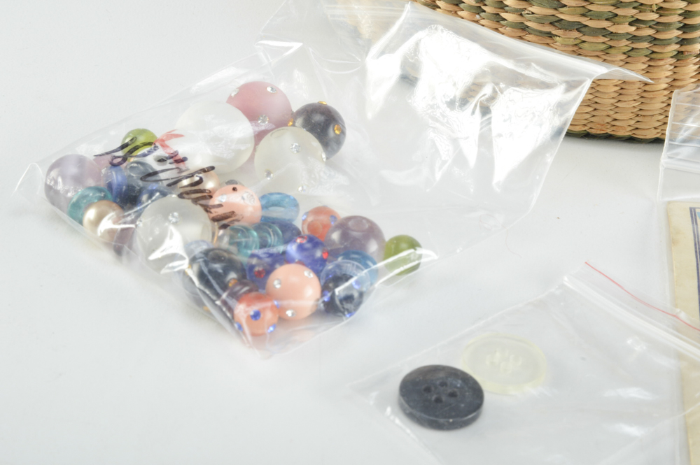 Vintage Buttons and Shade Pull