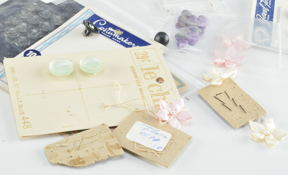 Vintage Buttons and Shade Pull