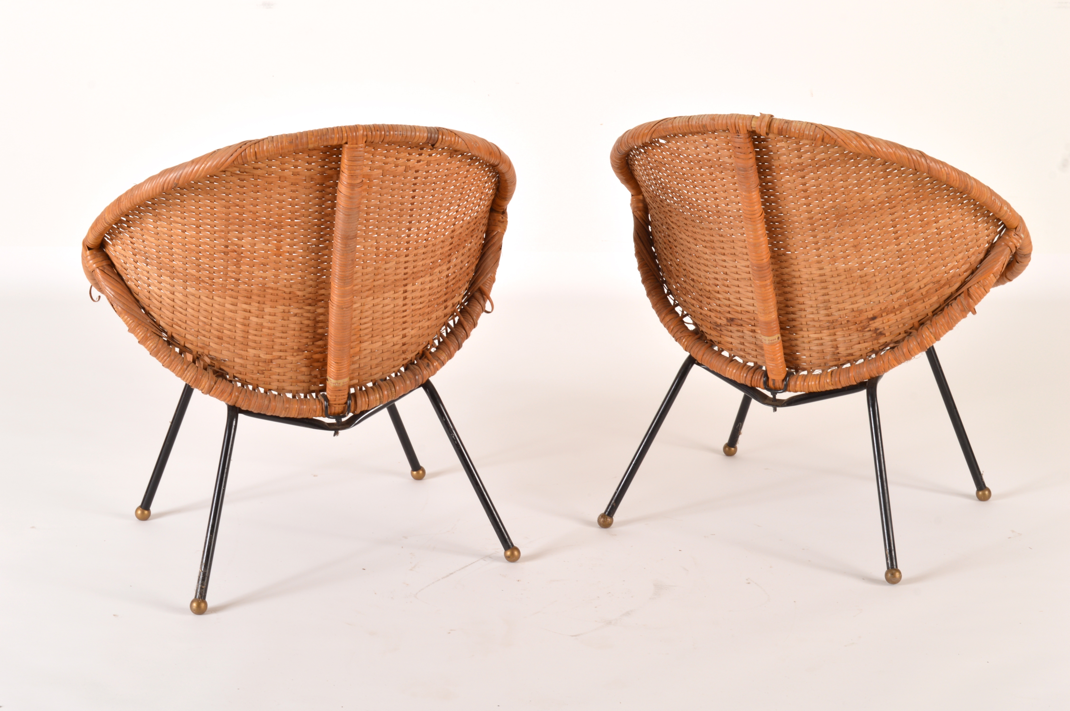 Pair of Vintage Rattan Papasan Chairs