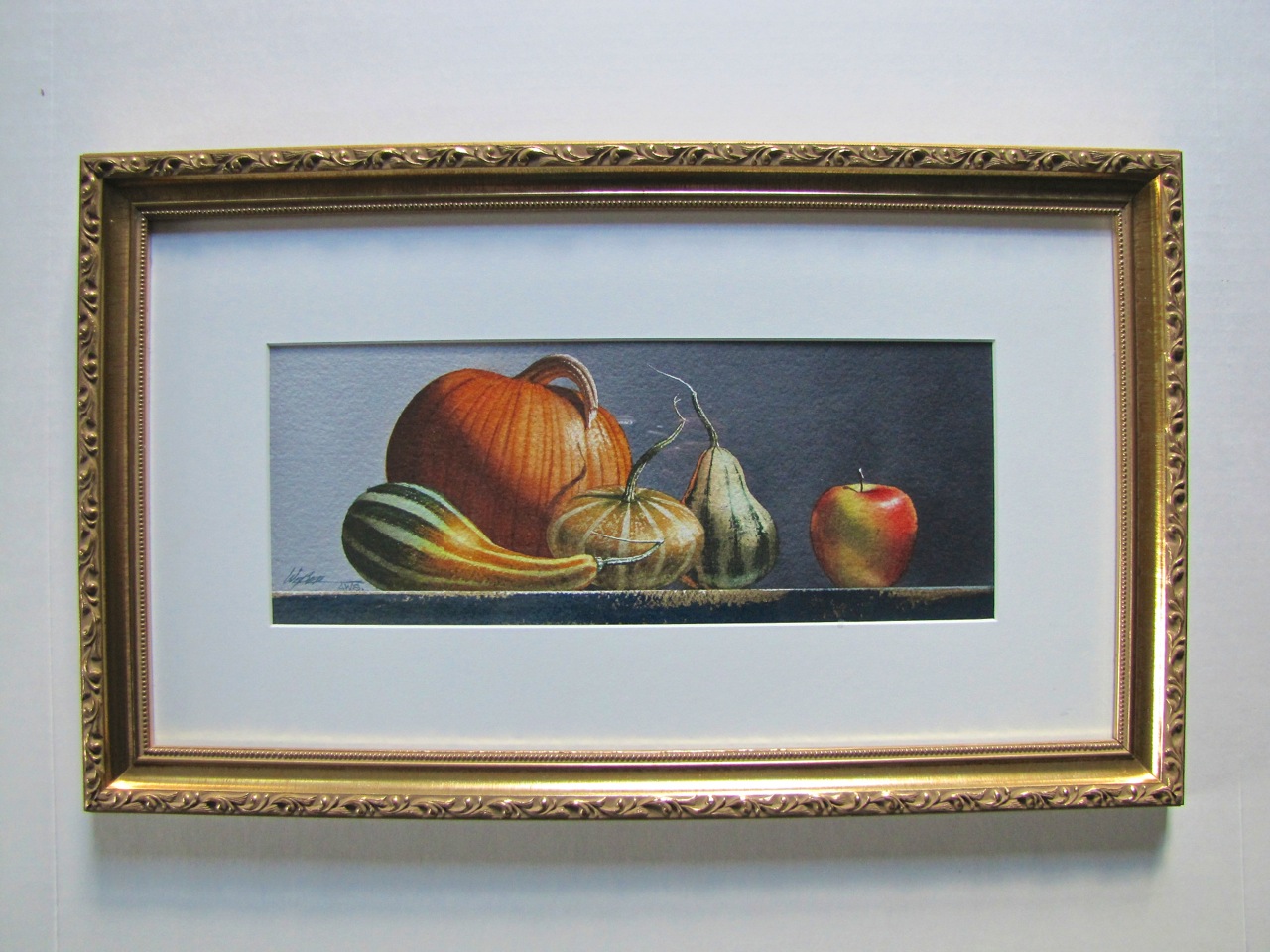 Signed Original Michael Weber Watercolor “A Gathering of Gourds"