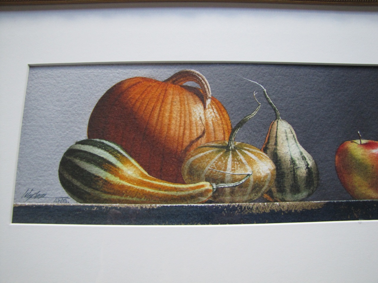 Signed Original Michael Weber Watercolor “A Gathering of Gourds"