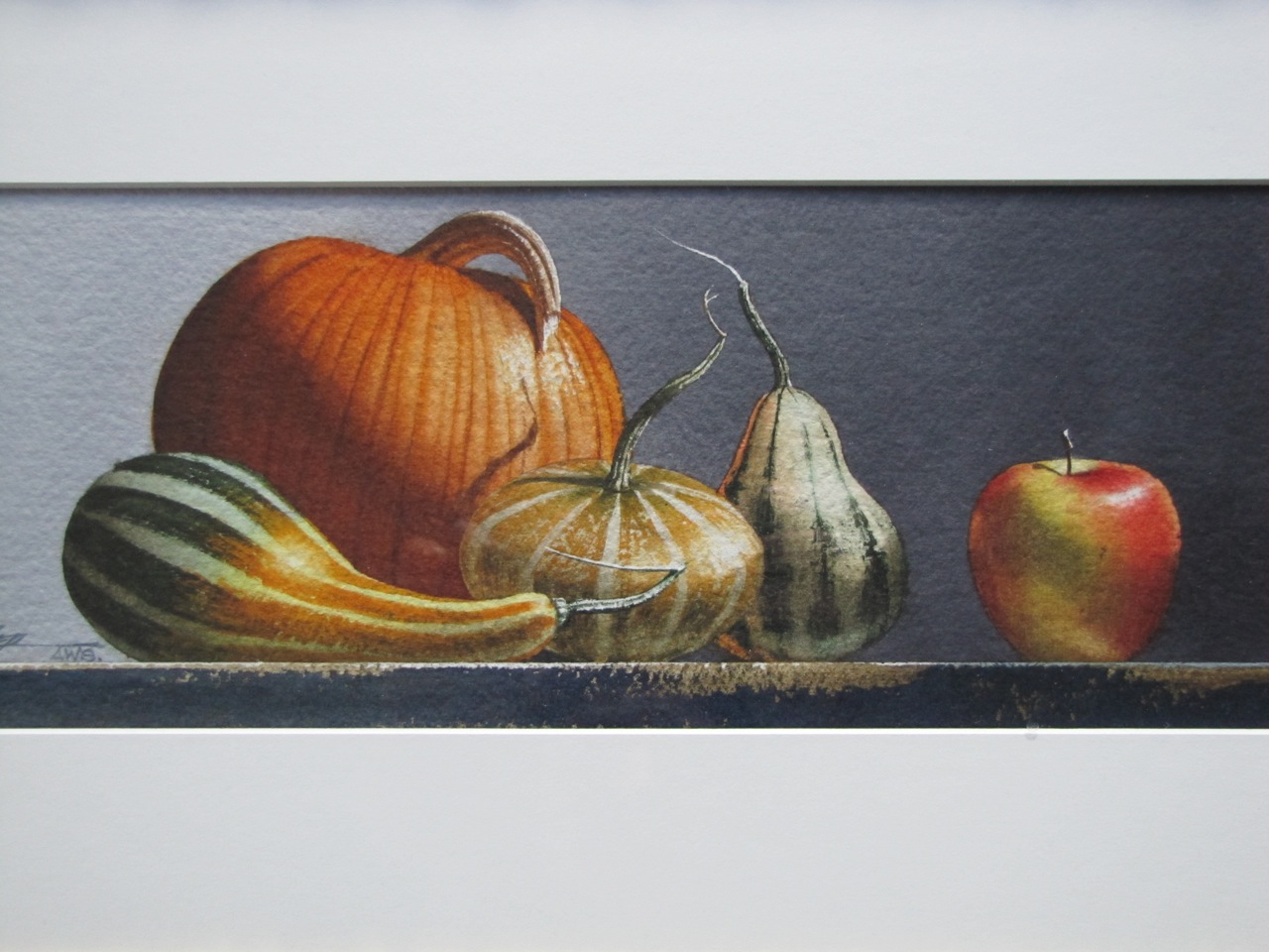 Signed Original Michael Weber Watercolor “A Gathering of Gourds"