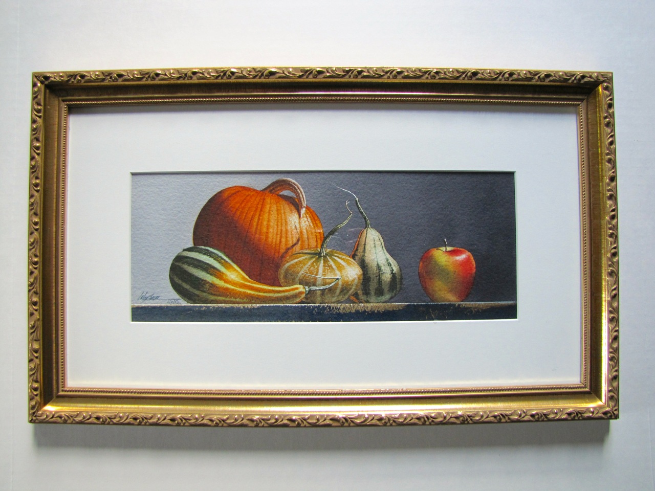 Signed Original Michael Weber Watercolor “A Gathering of Gourds"