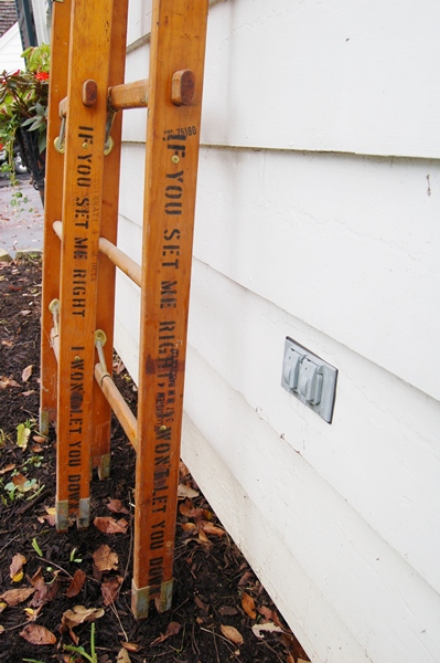 Two Wood Ladder Sections