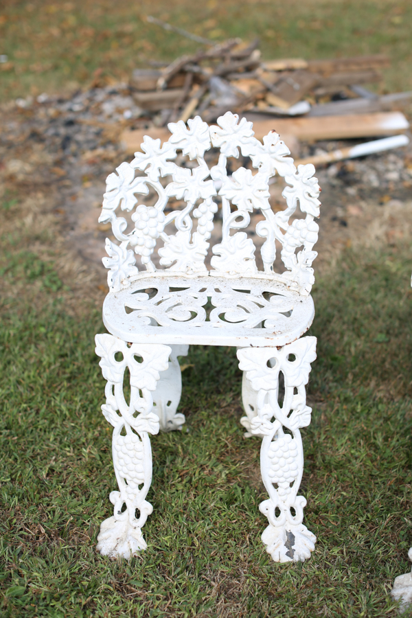 White Cast Iron Patio Set