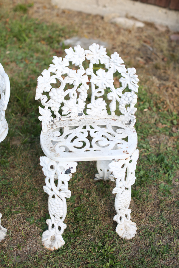 White Cast Iron Patio Set