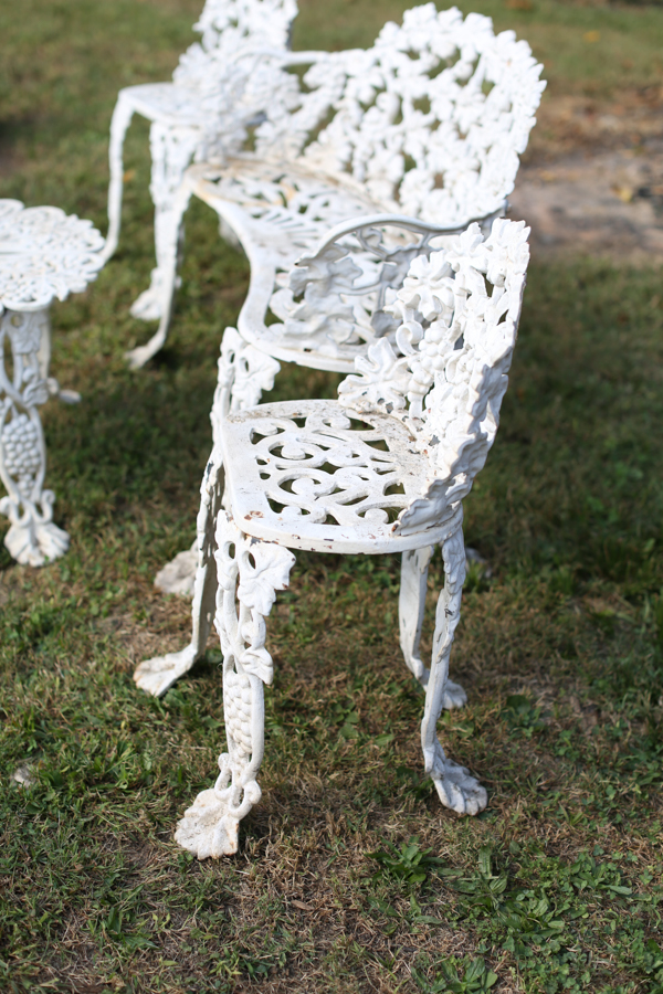 White Cast Iron Patio Set