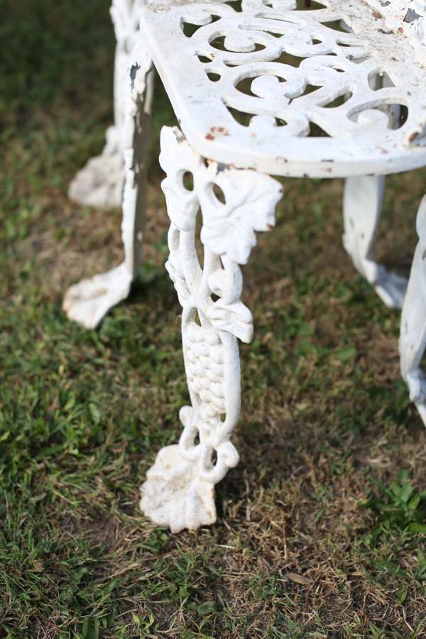 White Cast Iron Patio Set