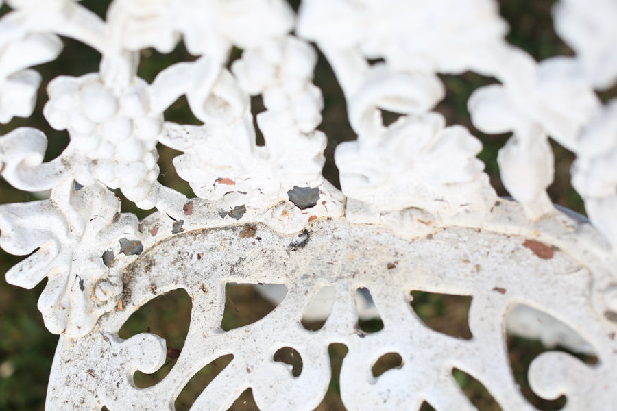 White Cast Iron Patio Set