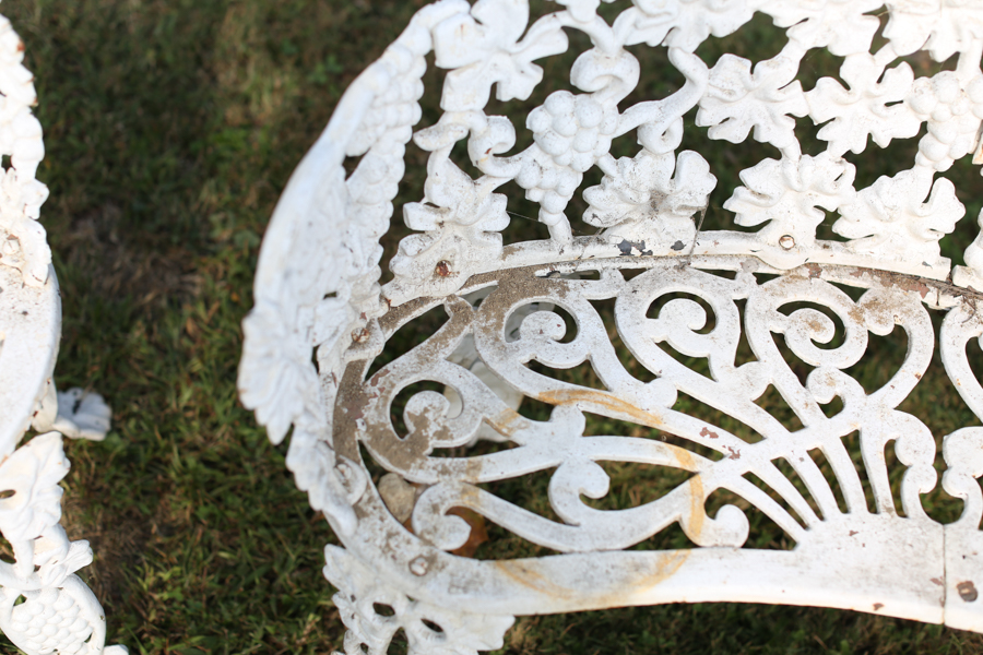 White Cast Iron Patio Set