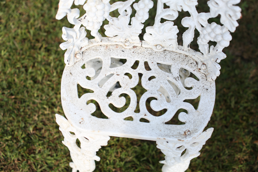 White Cast Iron Patio Set