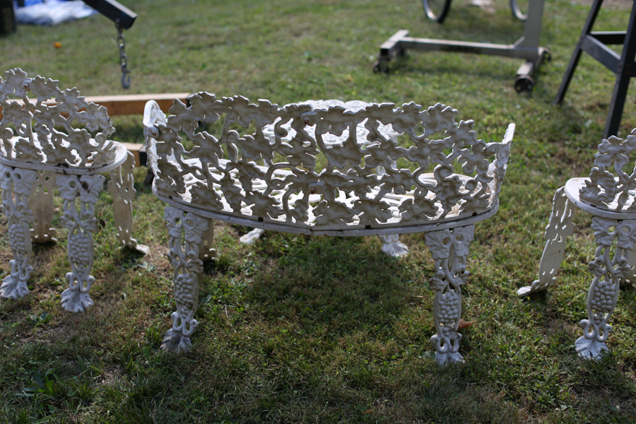 White Cast Iron Patio Set