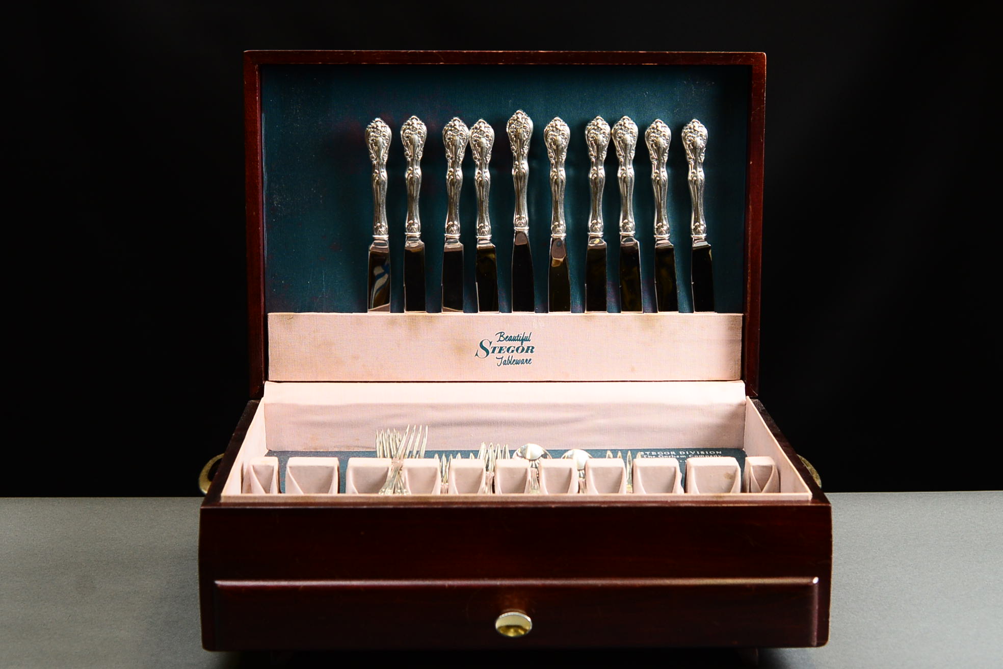 Alvin Sterling Pat 1940 Gorham Co Chateau Rose 52 Pc Flatware Set