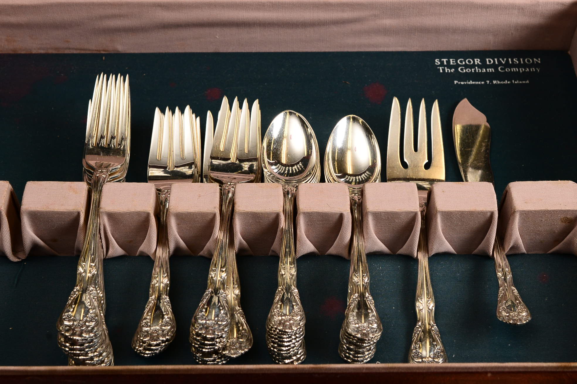 Alvin Sterling Pat 1940 Gorham Co Chateau Rose 52 Pc Flatware Set