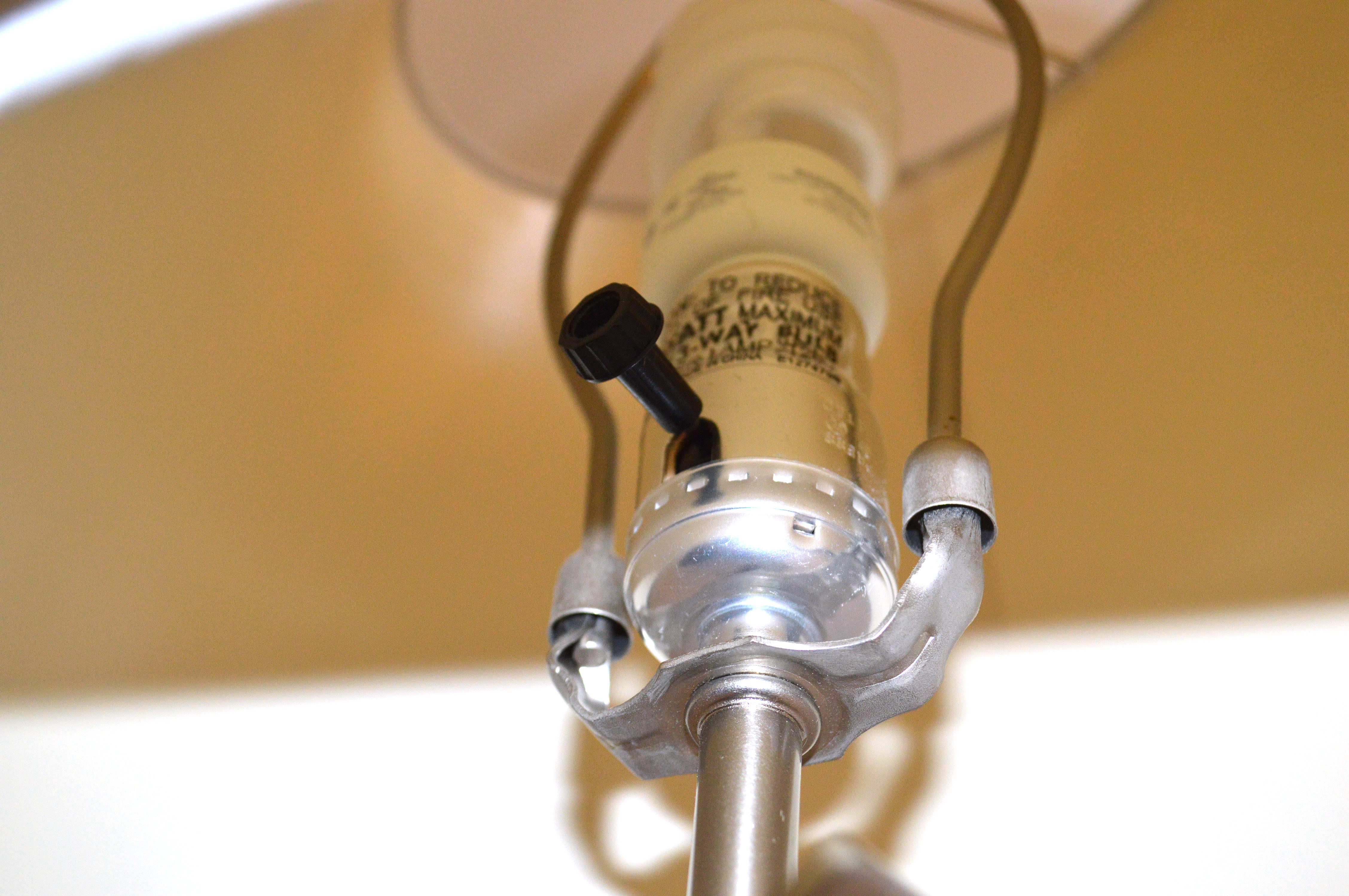 Modern Silver Table Lamp with Bell Shade