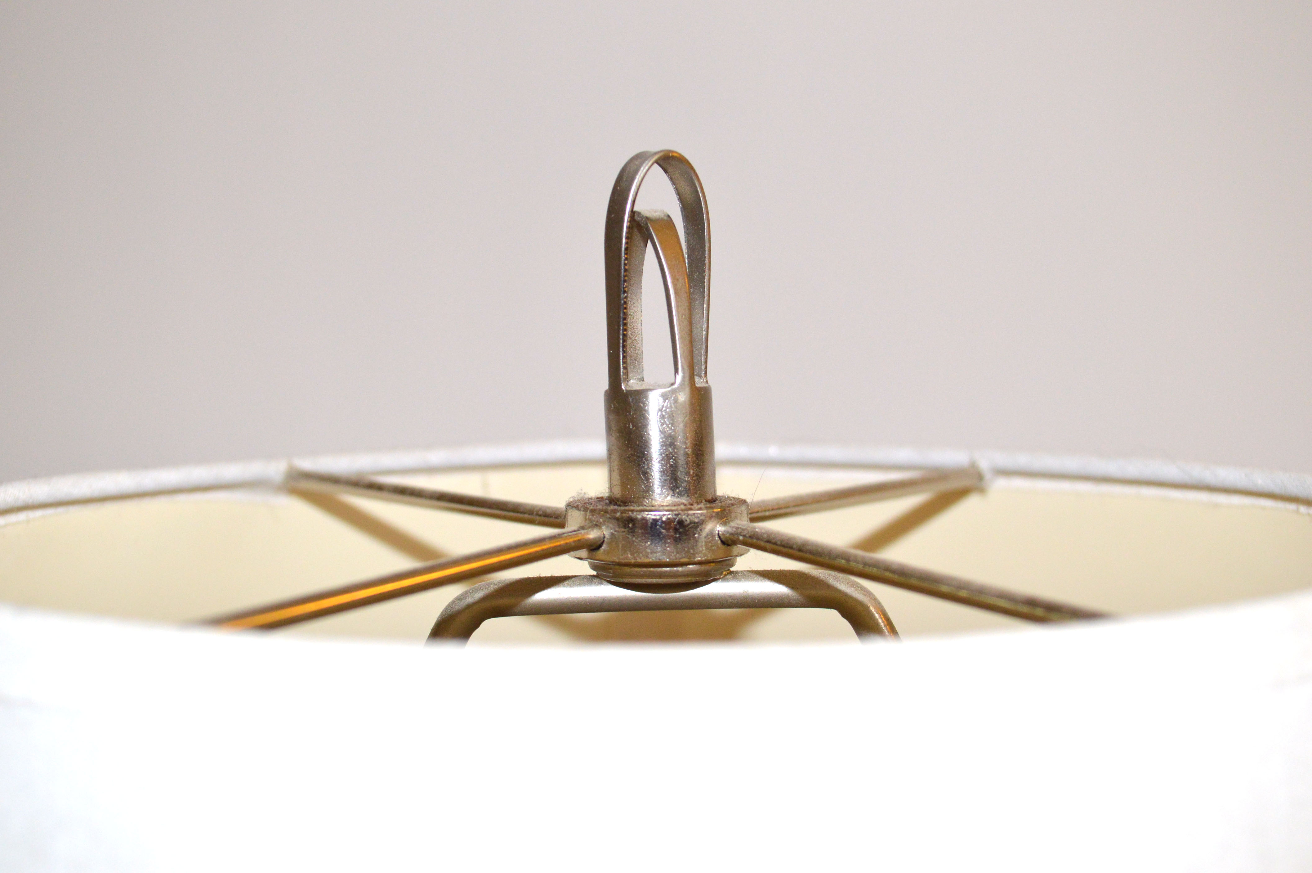 Modern Silver Table Lamp with Bell Shade