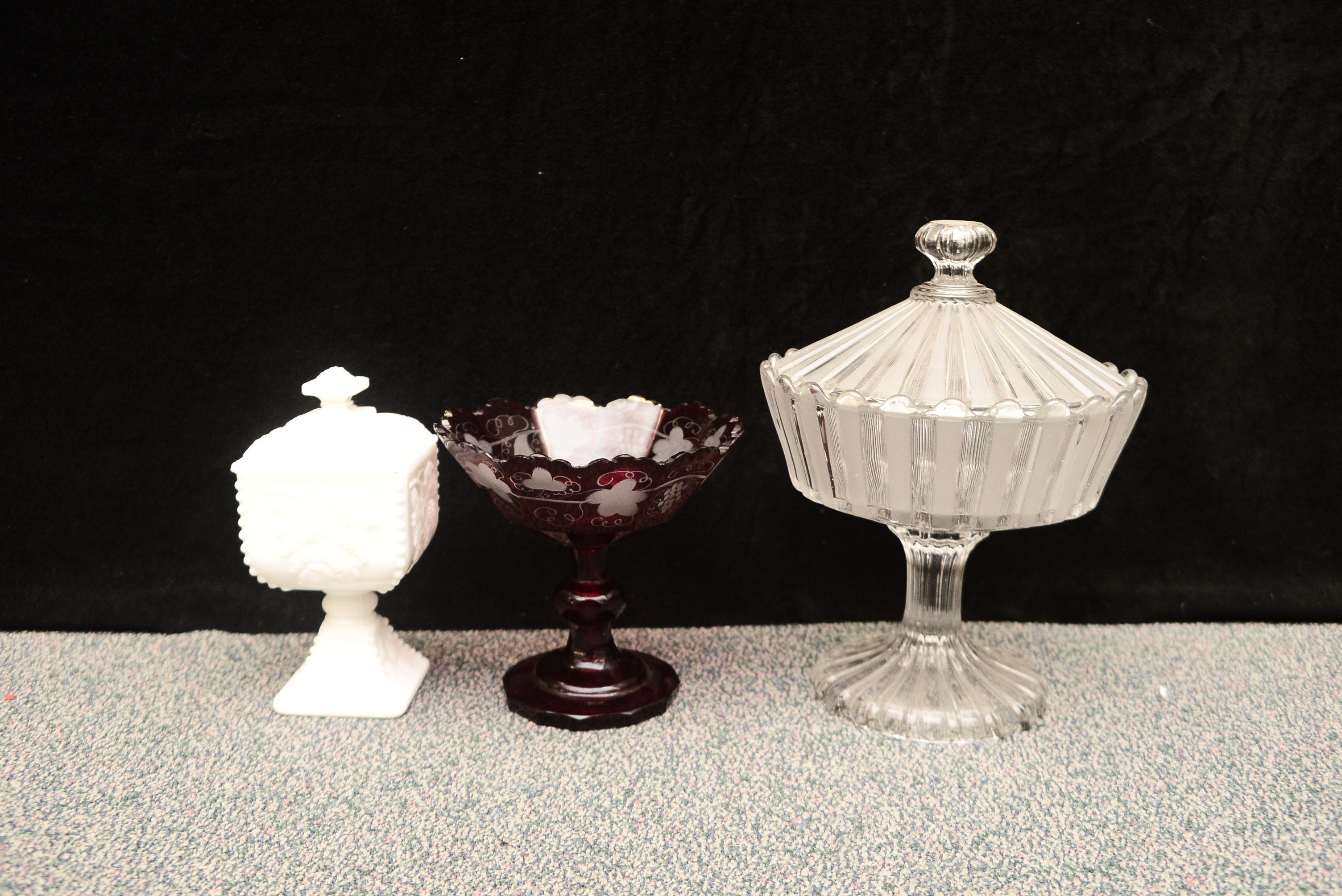 A Trio of Different Antique Compotes 