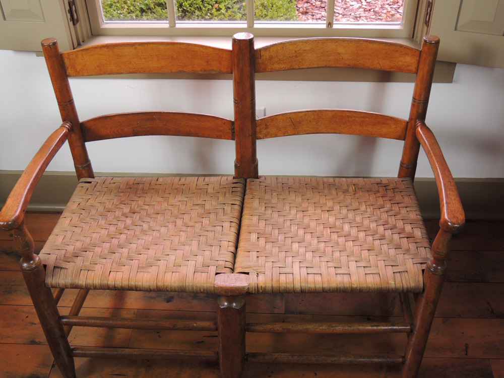 Antique 1800s Slat Back Double Wagon Seat