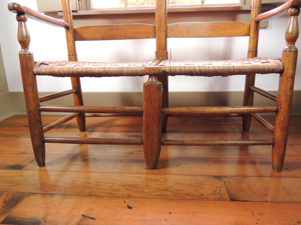 Antique 1800s Slat Back Double Wagon Seat