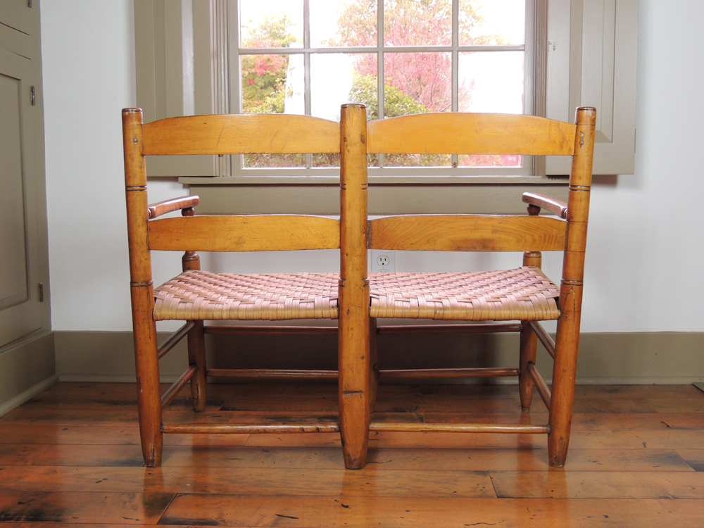 Antique 1800s Slat Back Double Wagon Seat