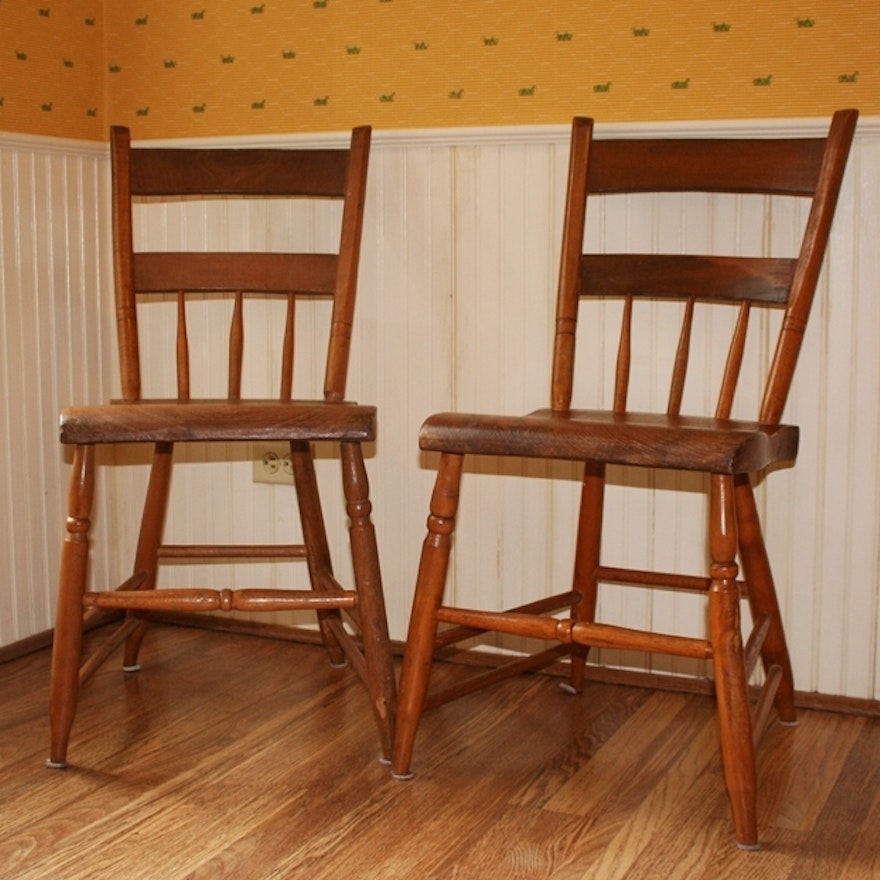 Antique Oak Kitchen Chairs 
