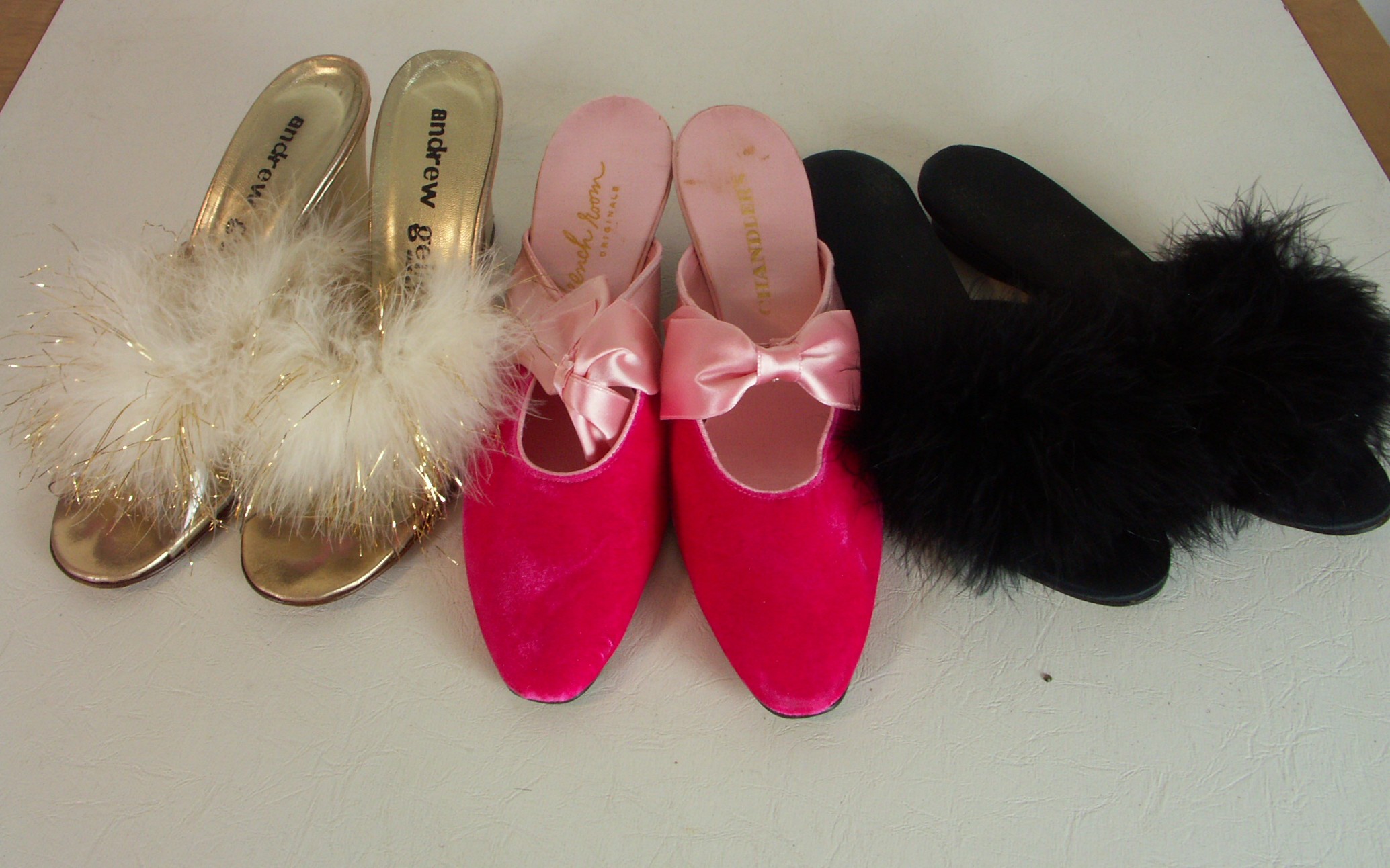 Lot of Women's Vintage Boudoir Slippers