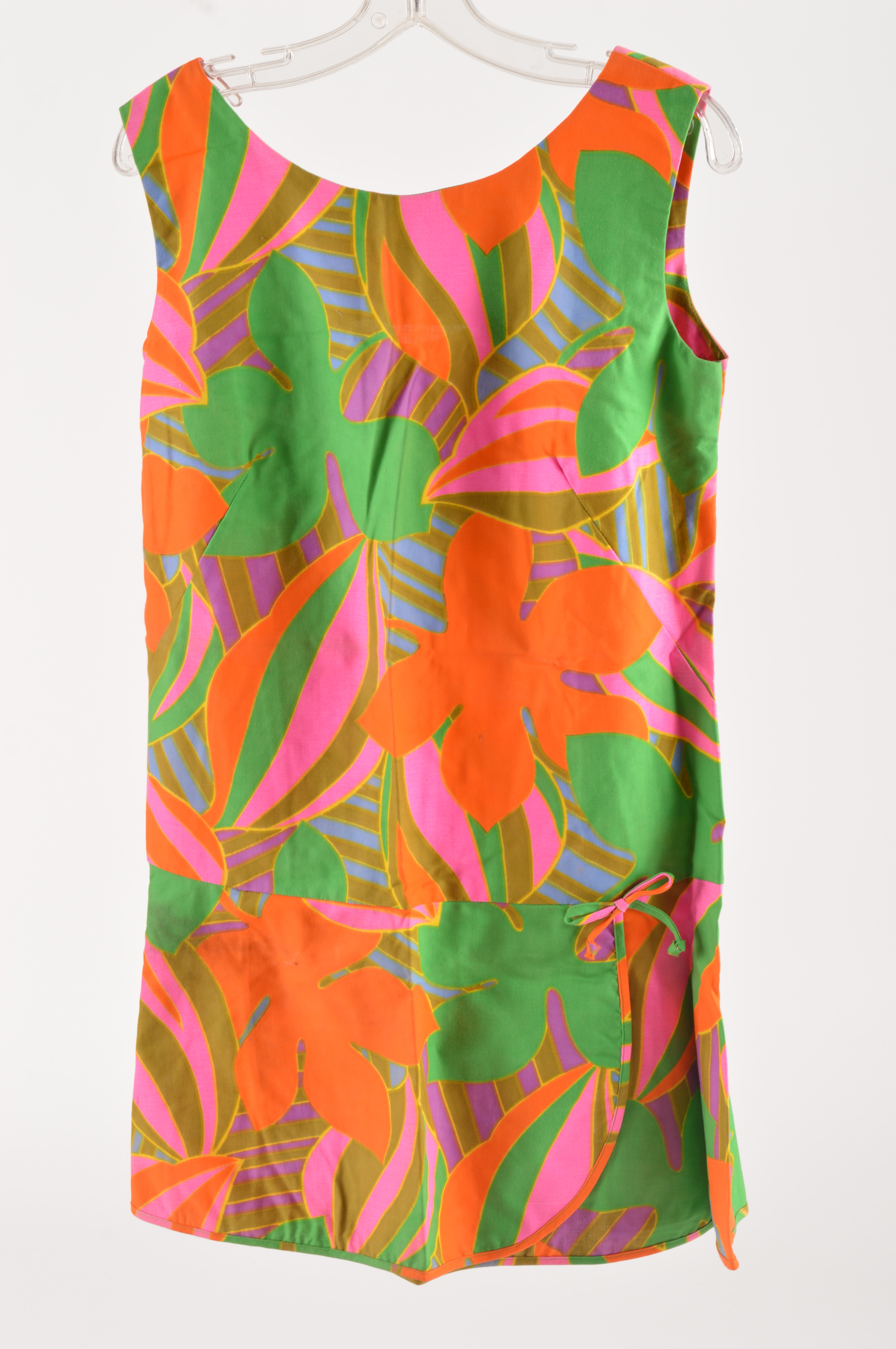 Bright Modern Palm Leaf Patterned Dress