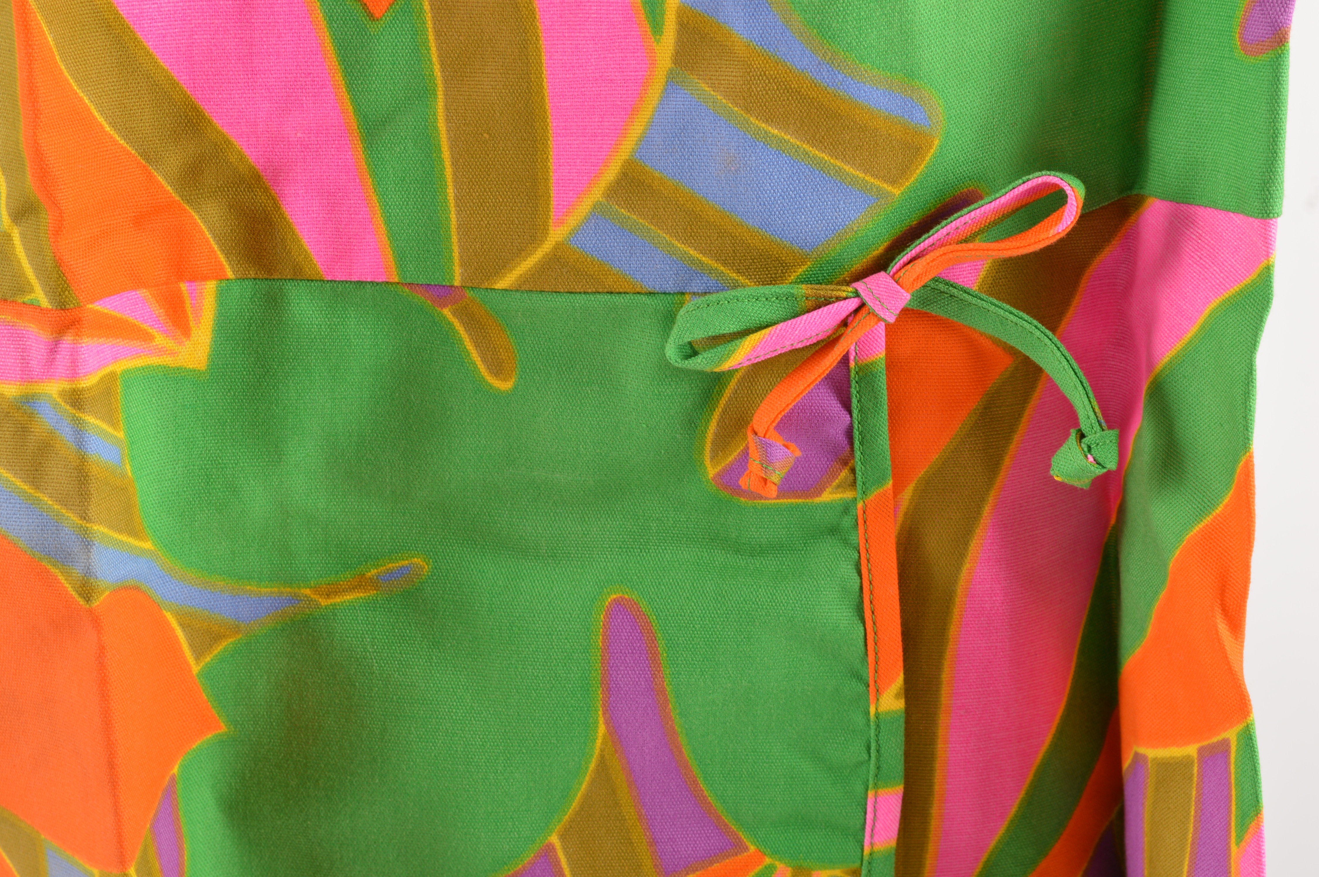 Bright Modern Palm Leaf Patterned Dress